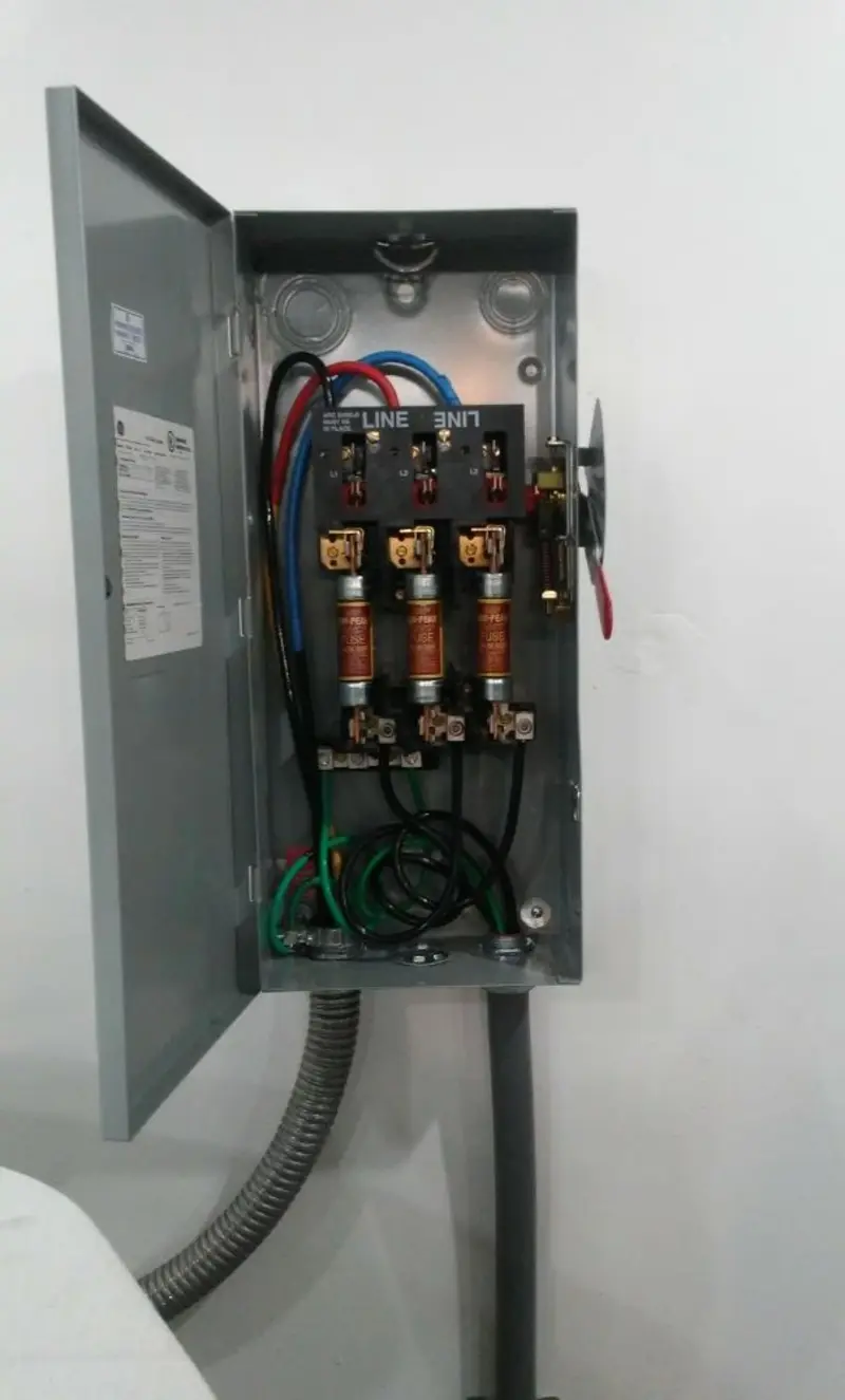 Three-phase disconnect switch installed for Electrical Wiring & Rewiring in Bakersfield